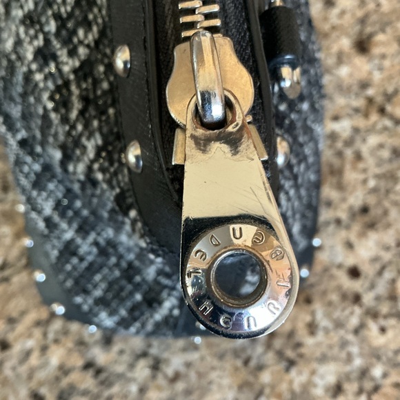 Henri Bendel West 57th studded tweed satchel/crossbody - Picture 4 of 7